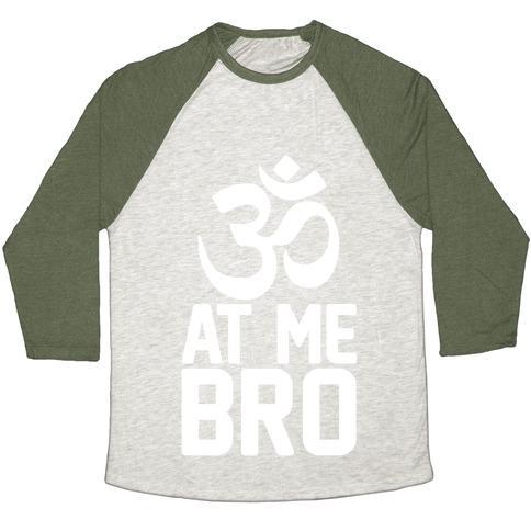 Virgin Teez  Baseball Tee Unisex Tri-Blend Baseball Tee / small / Oatmeal / Moss OM AT ME BRO UNISEX TRI-BLEND BASEBALL TEE