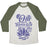 Virgin Teez  Baseball Tee Unisex Tri-Blend Baseball Tee / small / Oatmeal / Moss OM GONNA KICK YOUR ASS UNISEX TRI-BLEND BASEBALL TEE