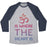 Virgin Teez  Baseball Tee Unisex Tri-Blend Baseball Tee / small / Athletic Gray / Navy OM IS WHERE THE HEART IS UNISEX TRI-BLEND BASEBALL TEE