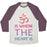 Virgin Teez  Baseball Tee Unisex Tri-Blend Baseball Tee / small / Oatmeal / Maroon OM IS WHERE THE HEART IS UNISEX TRI-BLEND BASEBALL TEE