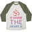 Virgin Teez  Baseball Tee Unisex Tri-Blend Baseball Tee / small / Oatmeal / Moss OM IS WHERE THE HEART IS UNISEX TRI-BLEND BASEBALL TEE
