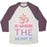 Virgin Teez  Baseball Tee Unisex Tri-Blend Baseball Tee / small / Oatmeal / Maroon OM IS WHERE THE HEART IS UNISEX TRI-BLEND BASEBALL TEE