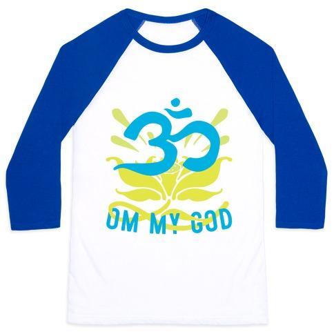 Virgin Teez  Baseball Tee Unisex Classic Baseball Tee / x-small / White/Blue OM MY GOD UNISEX CLASSIC BASEBALL TEE
