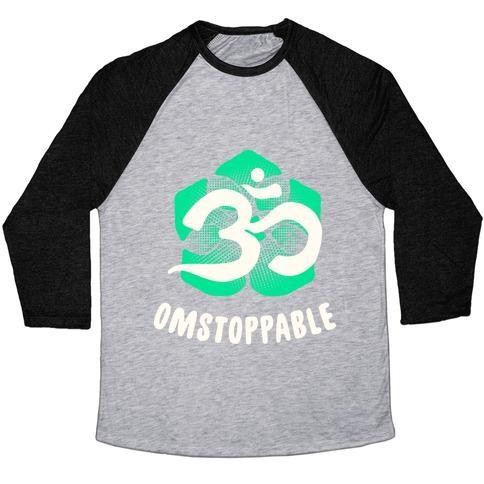 Virgin Teez  Baseball Tee Unisex Tri-Blend Baseball Tee / small / Athletic Gray / Black OMSTOPPABLE UNISEX TRI-BLEND BASEBALL TEE
