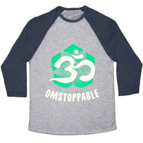 Virgin Teez  Baseball Tee Unisex Tri-Blend Baseball Tee / small / Athletic Gray / Navy OMSTOPPABLE UNISEX TRI-BLEND BASEBALL TEE