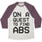 Virgin Teez  Baseball Tee Unisex Tri-Blend Baseball Tee / small / Oatmeal / Maroon ON A QUEST TO FIND ABS UNISEX TRI-BLEND BASEBALL TEE