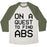 Virgin Teez  Baseball Tee Unisex Tri-Blend Baseball Tee / small / Oatmeal / Moss ON A QUEST TO FIND ABS UNISEX TRI-BLEND BASEBALL TEE