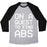 Virgin Teez  Baseball Tee Unisex Tri-Blend Baseball Tee / small / Athletic Gray / Black ON A QUEST TO FIND ABS WHITE PRINT UNISEX TRI-BLEND BASEBALL TEE