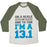 Virgin Teez  Baseball Tee Unisex Tri-Blend Baseball Tee / small / Oatmeal / Moss ON A SCALE OF ONE TO TEN I'M A 13.1 (BLUE) UNISEX TRI-BLEND BASEBALL TEE