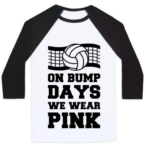 Virgin Teez  Baseball Tee Unisex Classic Baseball Tee / x-small / White/Black ON BUMP DAYS WE WEAR PINK UNISEX CLASSIC BASEBALL TEE