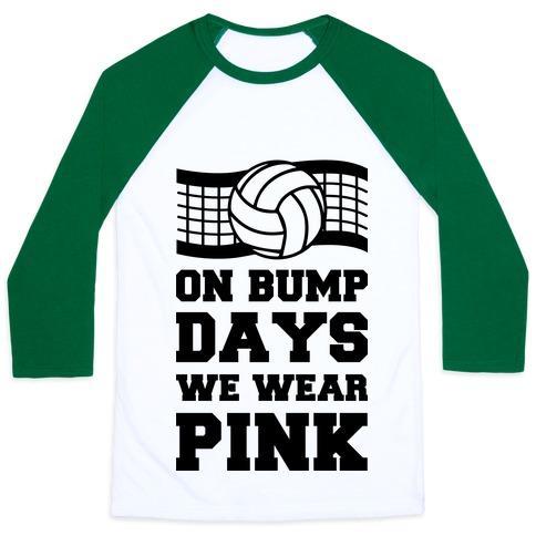 Virgin Teez  Baseball Tee Unisex Classic Baseball Tee / x-small / White/Dark Green ON BUMP DAYS WE WEAR PINK UNISEX CLASSIC BASEBALL TEE
