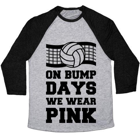 Virgin Teez  Baseball Tee Unisex Tri-Blend Baseball Tee / small / Athletic Gray / Black ON BUMP DAYS WE WEAR PINK UNISEX TRI-BLEND BASEBALL TEE
