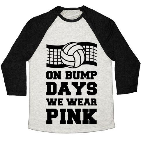 Virgin Teez  Baseball Tee Unisex Tri-Blend Baseball Tee / small / Oatmeal / Black ON BUMP DAYS WE WEAR PINK UNISEX TRI-BLEND BASEBALL TEE