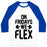 Virgin Teez  Baseball Tee Unisex Classic Baseball Tee / x-small / White/Blue ON FRIDAYS WE FLEX UNISEX CLASSIC BASEBALL TEE