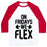 Virgin Teez  Baseball Tee Unisex Classic Baseball Tee / x-small / White/Red ON FRIDAYS WE FLEX UNISEX CLASSIC BASEBALL TEE