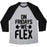 Virgin Teez  Baseball Tee Unisex Tri-Blend Baseball Tee / small / Athletic Gray / Black ON FRIDAYS WE FLEX UNISEX TRI-BLEND BASEBALL TEE
