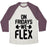Virgin Teez  Baseball Tee Unisex Tri-Blend Baseball Tee / small / Oatmeal / Maroon ON FRIDAYS WE FLEX UNISEX TRI-BLEND BASEBALL TEE