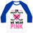 Virgin Teez  Baseball Tee Unisex Classic Baseball Tee / x-small / White/Blue ON HOCKEY DAYS WE WEAR PINK UNISEX CLASSIC BASEBALL TEE