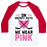 Virgin Teez  Baseball Tee Unisex Classic Baseball Tee / x-small / White/Red ON HOCKEY DAYS WE WEAR PINK UNISEX CLASSIC BASEBALL TEE