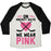 Virgin Teez  Baseball Tee Unisex Tri-Blend Baseball Tee / small / Oatmeal / Black ON HOCKEY DAYS WE WEAR PINK UNISEX TRI-BLEND BASEBALL TEE