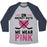 Virgin Teez  Baseball Tee Unisex Tri-Blend Baseball Tee / small / Athletic Gray / Navy ON HOCKEY DAYS WE WEAR PINK UNISEX TRI-BLEND BASEBALL TEE
