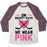 Virgin Teez  Baseball Tee Unisex Tri-Blend Baseball Tee / small / Oatmeal / Maroon ON HOCKEY DAYS WE WEAR PINK UNISEX TRI-BLEND BASEBALL TEE
