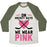 Virgin Teez  Baseball Tee Unisex Tri-Blend Baseball Tee / small / Oatmeal / Moss ON HOCKEY DAYS WE WEAR PINK UNISEX TRI-BLEND BASEBALL TEE