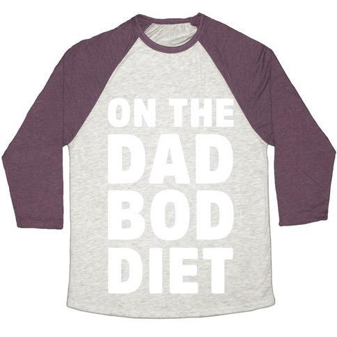 Virgin Teez  Baseball Tee Unisex Tri-Blend Baseball Tee / small / Oatmeal / Maroon ON THE DAD BOD DIET UNISEX TRI-BLEND BASEBALL TEE