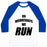 Virgin Teez  Baseball Tee Unisex Classic Baseball Tee / x-small / White/Blue ON WEDNESDAYS WE RUN UNISEX CLASSIC BASEBALL TEE