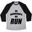 Virgin Teez  Baseball Tee Unisex Tri-Blend Baseball Tee / small / Athletic Gray / Black ON WEDNESDAYS WE RUN UNISEX TRI-BLEND BASEBALL TEE