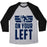 Virgin Teez  Baseball Tee Unisex Tri-Blend Baseball Tee / small / Athletic Gray / Black ON YOUR LEFT (RUNNING QUOTE) UNISEX TRI-BLEND BASEBALL TEE