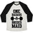Virgin Teez  Baseball Tee Unisex Tri-Blend Baseball Tee / small / Oatmeal / Black ONE BADASS BRIDESMAID UNISEX TRI-BLEND BASEBALL TEE