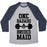 Virgin Teez  Baseball Tee Unisex Tri-Blend Baseball Tee / small / Athletic Gray / Navy ONE BADASS BRIDESMAID UNISEX TRI-BLEND BASEBALL TEE
