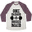 Virgin Teez  Baseball Tee Unisex Tri-Blend Baseball Tee / small / Oatmeal / Maroon ONE BADASS BRIDESMAID UNISEX TRI-BLEND BASEBALL TEE