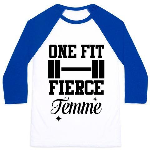 Virgin Teez  Baseball Tee Unisex Classic Baseball Tee / x-small / White/Blue ONE FIT FIERCE FEMME UNISEX CLASSIC BASEBALL TEE