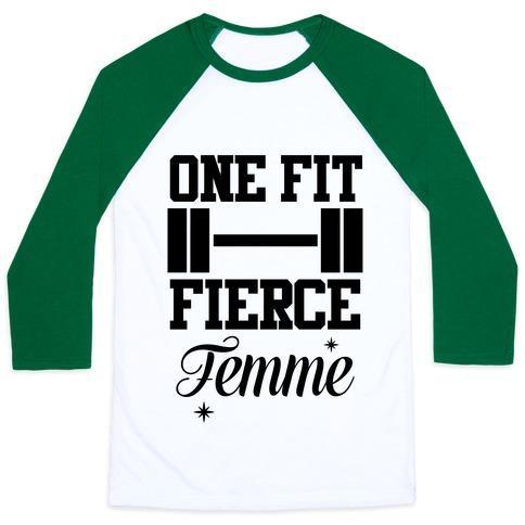 Virgin Teez  Baseball Tee Unisex Classic Baseball Tee / x-small / White/Dark Green ONE FIT FIERCE FEMME UNISEX CLASSIC BASEBALL TEE