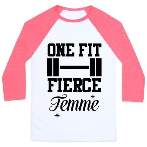 Virgin Teez  Baseball Tee Unisex Classic Baseball Tee / x-small / White/Neon Pink ONE FIT FIERCE FEMME UNISEX CLASSIC BASEBALL TEE