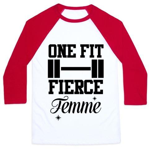 Virgin Teez  Baseball Tee Unisex Classic Baseball Tee / x-small / White/Red ONE FIT FIERCE FEMME UNISEX CLASSIC BASEBALL TEE