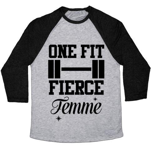 Virgin Teez  Baseball Tee Unisex Tri-Blend Baseball Tee / small / Athletic Gray / Black ONE FIT FIERCE FEMME UNISEX TRI-BLEND BASEBALL TEE