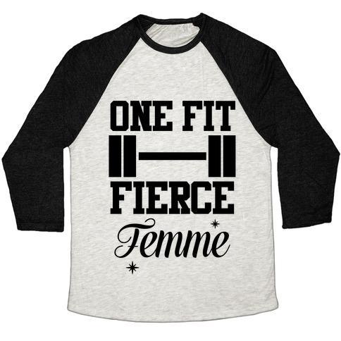 Virgin Teez  Baseball Tee Unisex Tri-Blend Baseball Tee / small / Oatmeal / Black ONE FIT FIERCE FEMME UNISEX TRI-BLEND BASEBALL TEE
