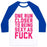 Virgin Teez  Baseball Tee Unisex Classic Baseball Tee / x-small / White/Blue ONE RUN CLOSER TO BEING SEXY AS F*** UNISEX CLASSIC BASEBALL TEE