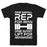 GYM FIT T-SHIRT ONE SMALL REP FOR MAN ONE GIANT LIFT FOR MANKIND BLACK T-SHIRT
