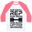 Virgin Teez  Baseball Tee Unisex Classic Baseball Tee / x-small / White/Neon Pink ONE SMALL REP FOR MAN ONE GIANT LIFT FOR MANKIND LIFTING QUOTE PARODY UNISEX CLASSIC BASEBALL TEE