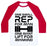Virgin Teez  Baseball Tee Unisex Classic Baseball Tee / x-small / White/Red ONE SMALL REP FOR MAN ONE GIANT LIFT FOR MANKIND LIFTING QUOTE PARODY UNISEX CLASSIC BASEBALL TEE