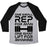 Virgin Teez  Baseball Tee Unisex Tri-Blend Baseball Tee / small / Athletic Gray / Black ONE SMALL REP FOR MAN ONE GIANT LIFT FOR MANKIND LIFTING QUOTE PARODY UNISEX TRI-BLEND BASEBALL TEE