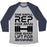 Virgin Teez  Baseball Tee Unisex Tri-Blend Baseball Tee / small / Athletic Gray / Navy ONE SMALL REP FOR MAN ONE GIANT LIFT FOR MANKIND LIFTING QUOTE PARODY UNISEX TRI-BLEND BASEBALL TEE