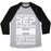 Virgin Teez  Baseball Tee Unisex Tri-Blend Baseball Tee / small / Athletic Gray / Black ONE SMALL REP FOR MAN ONE GIANT LIFT FOR MANKIND LIFTING QUOTE PARODY WHITE PRINT UNISEX TRI-BLEND BASEBALL TEE