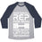 Virgin Teez  Baseball Tee Unisex Tri-Blend Baseball Tee / small / Athletic Gray / Navy ONE SMALL REP FOR MAN ONE GIANT LIFT FOR MANKIND LIFTING QUOTE PARODY WHITE PRINT UNISEX TRI-BLEND BASEBALL TEE