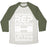 Virgin Teez  Baseball Tee Unisex Tri-Blend Baseball Tee / small / Oatmeal / Moss ONE SMALL REP FOR MAN ONE GIANT LIFT FOR MANKIND LIFTING QUOTE PARODY WHITE PRINT UNISEX TRI-BLEND BASEBALL TEE