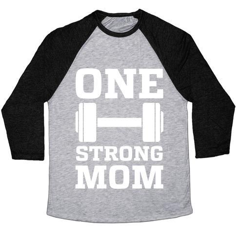 Virgin Teez  Baseball Tee Unisex Tri-Blend Baseball Tee / small / Athletic Gray / Black ONE STRONG MOM UNISEX TRI-BLEND BASEBALL TEE